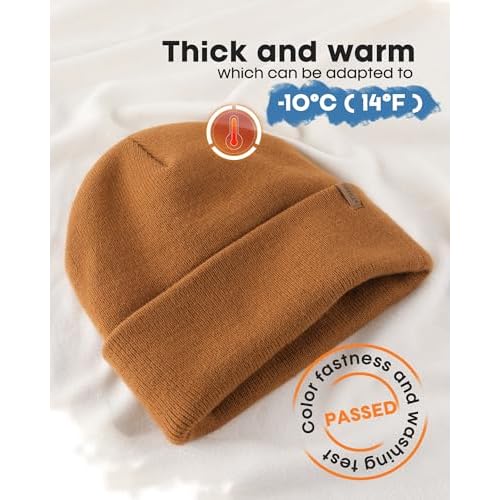 FURTALK Beanie for Men Women Cuffed Thick Knitted Unisex Winter Hat Beanies Skull Cap