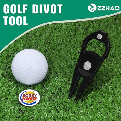 Golf Divot Tool and Ball Marker Set with Magnetic Hat Clip - Funny Gift for Men - DIVOT-KING