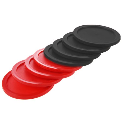 8-Pack, 2.5-Inch Air Hockey Pucks - Durable, Smooth and Colorful Pucks for Home and Kids Tables - Compatible with Standard Pushers and Goals - Best Air Hockey Accessories by INSCOOL