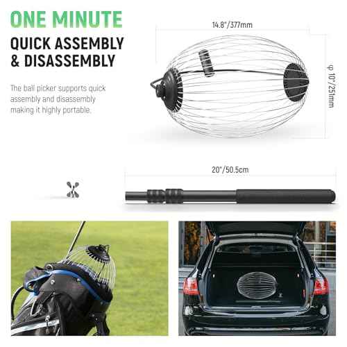 NEEWER Tennis Ball Pickleball Collector Roller, No Bending Over Quick Rolling Picker for 1.5"-3" Balls, 30-58"/77-148cm Telescopic Golf Ball Retriever for Up to 40 Tennis Balls, TB01S
