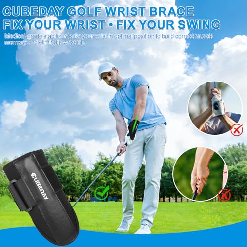Golf Wrist Brace & Arm Band Training Aid Kit for Impact Control & Muscle Memory