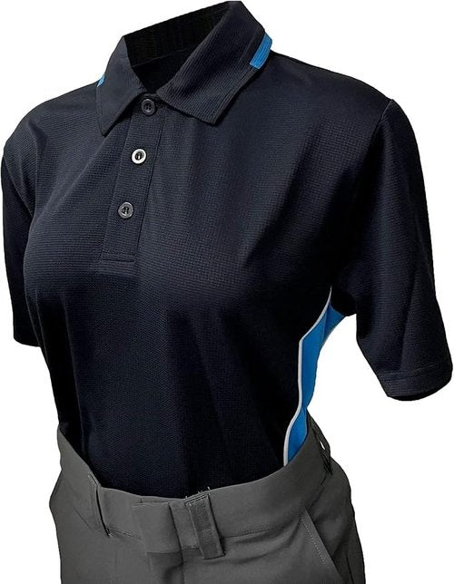 Smitty | BB-S346 | Women's Body Flex Softball Short Sleeve Umpire Shirt College Blue Navy Collegiate Official (Navy, Large)