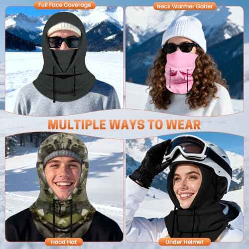 Balaclava Ski Mask Winter: Windproof Face Cover for Men Women Skiing Snowboarding Fleece Warm Protection