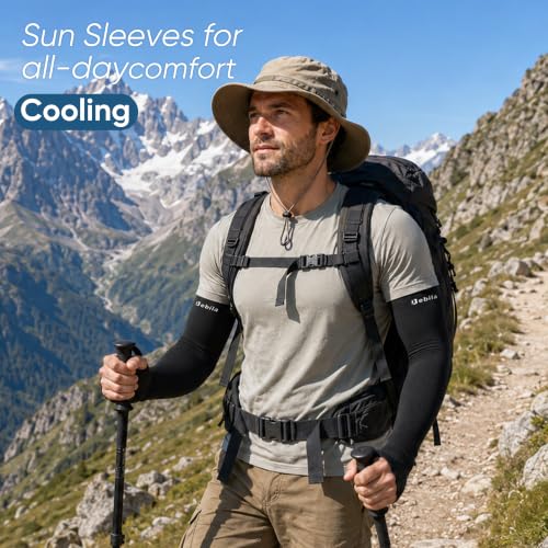 Arm Sleeves with Thumb Hole for Sun Protection UV Cooling Outdoor - Medium, 8 Pack