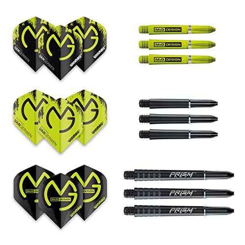 WINMAU MvG Acclaim Tungsten Steel Tip Darts 25g Set with Flights and Shafts