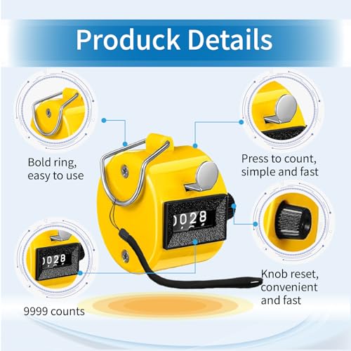 4-Digit Handheld Clicker Counter for Sports Coaching & Golf Scoring