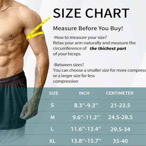 Bicep Tendonitis Brace for Pain Relief, Upper Arm Compression Sleeve for Men and Women, Bicep Compression Sleeve for Muscle Strain (Gray, Large)