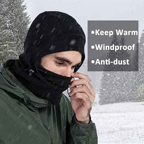 Balaclava Ski Mask 2 Pcs - Windproof Warmer Fleece Adjustable Winter Mask for Men Women