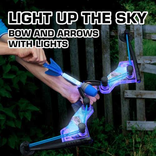 Blue Light-Up FireTek Bow and Arrows Archery Set for Outdoor Play, Ages 14+