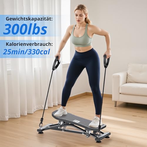 Balance Board with Resistance Bands for Fitness - Black
