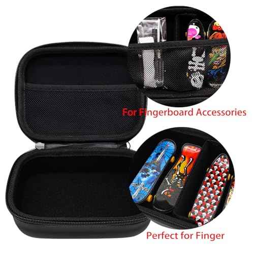 Fingerboard Case for Teck Deck Ultra DLX Finger Skateboards, Storage Case Compatible with 8 Mini Skateboards (Black)