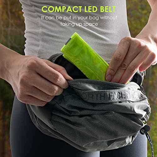 LED Belt Reflective Sash for Walking at Night, High Visibility Adjustable Night Running Safety Gear Rechargeable LED Light Up Running Belt Reflective Gear for Runners Walkers Men Women