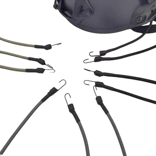 Helmet NVG Bungee Strap, Elastic Rubber Band Cord for ACH/MICH/Ops-Core Fast/Crye AirFrame Tactical Combat Helmet ARC Rails (FG, 11CM/4.33IN)