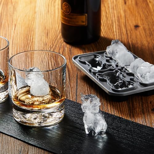 Highland Cow Ice Cube Tray - Large Silicone Mold for Whiskey & Cocktails - Fun Cow Shaped Ice Cubes - Holiday Gift Idea