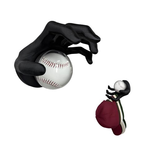 EARLESS BEAR Baseball Display Case Wall Mount, Gothic Baseball Display Rack,UV Protected Clear Acrylic Baseball Holder, Halloween Decor Gifts