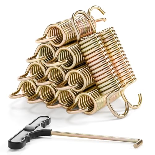 3.5 Inch Trampoline Springs Heavy Duty Stainless Steel Replacement Pack - Swivel & Straight Hooks, T-Hook Tool Included
