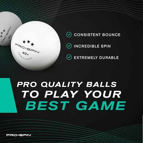 PRO SPIN Ping Pong Balls - 3-Star Premium White Table Tennis Balls | High-Performance 40+ ABS Professional Quality | Ultimate Durability for Indoor & Outdoor Ping Pong Tables
