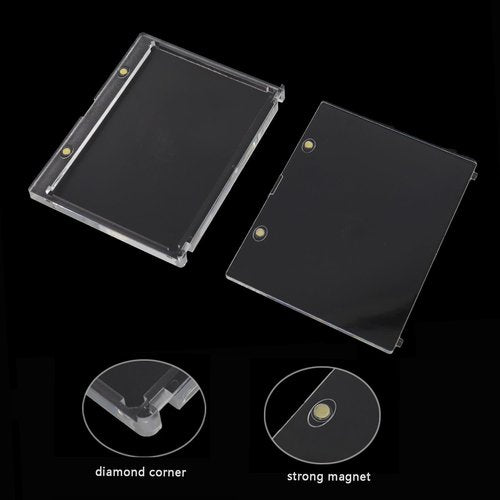 Pack of 2 Magnetic Booklet Card Holders 175PT Vertical Magnetic Card Holder Case UV Protection