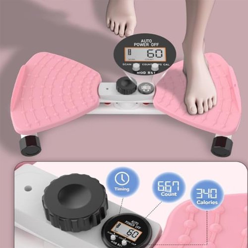 Flexforge Pilates Twister, Flexforge Waist Twister Machine with Resistance Bands with Digital Display, 330lbs Capacity,Non-Slip Twist Board for Woman Man (Blue with Counter)