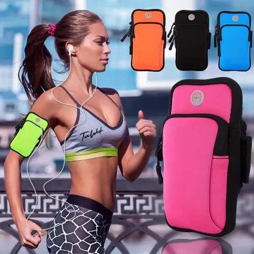 1PC Waterproof Black Running Armband, Ideal for Sports, Black