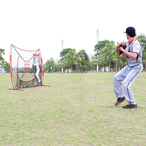 Red Baseball Softball Batter Dummy with Adjustable Strike Zone for Training