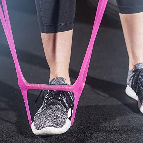 Pink 7 Ring Adjustable Resistance Exercise Band for Full Body Workout & Yoga