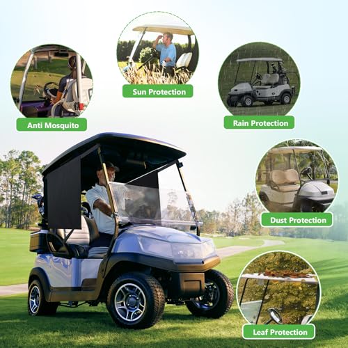 2-Piece Golf Cart Sun Shade Cover for All Two-Passenger Carts - Durable & Easy Install