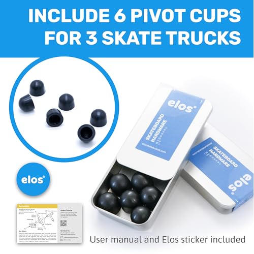 ELOS Skateboard Pivot Cups Set - 6 Pcs Durable Replacement Bushings