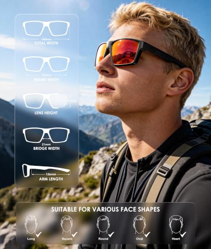 Polarized Sports Sunglasses Men Women UV400 Driving Running Cycling Black Ice Blue Red
