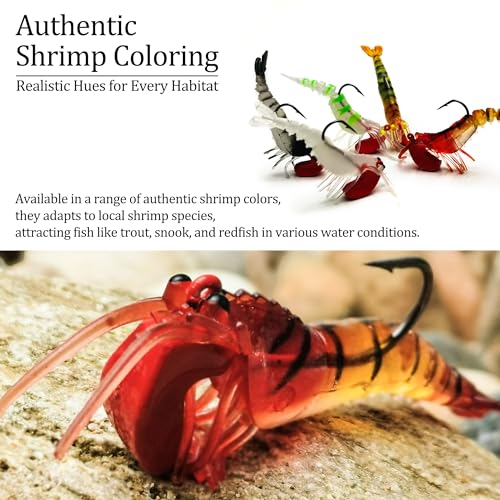 C4 10 Pcs Saltwater Shrimp Soft Swimbaits Fishing Lures - Realistic Action