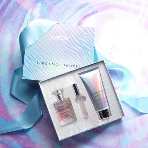 Bergamot Shores Spa Kit - Mom's Self Care Gift with Perfume, Body Lotion & Eau de Toilette Spray - Birthday Gift for Women