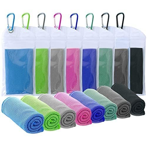 8 Packs Cooling Towels for Neck and Face(40"x 12"), Cooling Towels for Hot Weather, Cooling Wipes, Lightweight Soft Breathable Towels for Yoga, Sport, Workout, Running, Gym, Camping, Fitness
