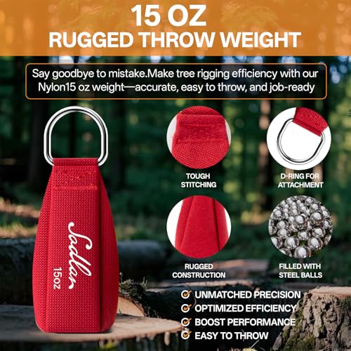 Sodlar Arborist Throw Line Kit - Ultra Slick 166ft Rope with 15Oz Weight Throw Bag Low High Limb Throwing Adults Forestry Tree Trimming Cutting Gear