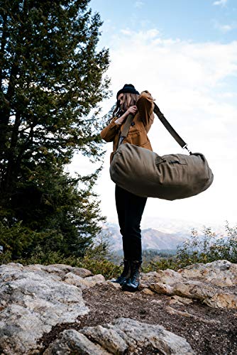 Deluxe Canvas Duffel Bag for Gym Travel Storage Olive Green 50x18x18