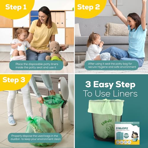 Leak-Proof Potty Bags for Portable Toilet - 80 Count, 5L Disposable Liners for Toddlers & Pets