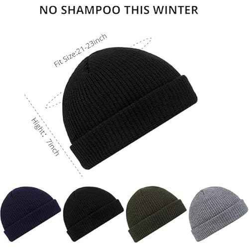SATINIOR Trawler Beanie Watch Hat Roll-up Edge Skullcap Fisherman Beanie for Women Men