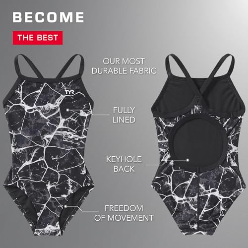 TYR Durafast Elite Diamondfit One Piece Girls' Swimsuit - Athletic Training and Competition Swimwear - Resists Chlorine