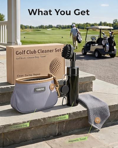 YOREPEK 3-in-1 Golf Club Cleaning Kit - Gary Variation with Brush & Towel