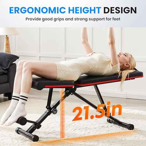 Adjustable Weight Bench 795LB Capacity Foldable Workout Bench Press for Home Gym, Full Body Exercise and Strength Training, Lifting Sit-up Incline Decline Flat Utility Bench, 2 Sec Fast Folding