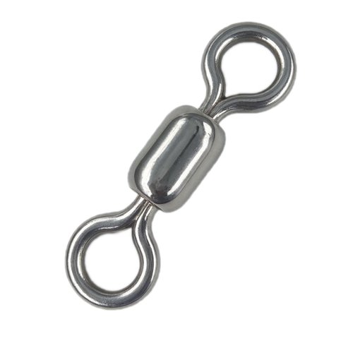 QHDJIANHUI 100 pcs Fishing Swivels, 100% 304 Stainless Steel Barrel Swivel Corrosion Resistance Power Crane Swivels Saltwater and Freshwater Fishing Line Lure Leader Connector (8# 0.39"/ 80LB)