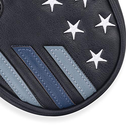 Craftsman Golf Blue Strips Stars Mallet Mid Mallet Putter Head Cover - Heel Shaft