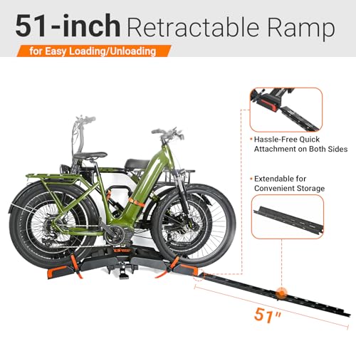 IRON DEER Eco Pro 200lbs Foldable Electric Bike Rack with Ramp for 2 E-Bikes