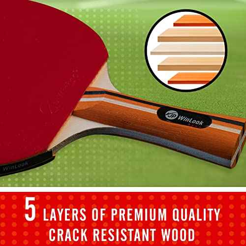 JP WinLook Ping Pong Paddles Sets - Portable Table Tennis Paddle Set with Ping Pong Paddles Professional Case & Ping Pong Balls - Premium Table Tennis Racket Player Set for Indoor & Outdoor Games