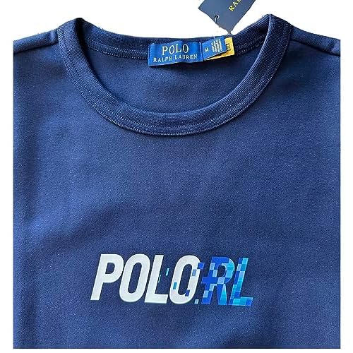 POLO RALPH LAUREN Men's Double Knit Crewneck Sweatshirt Digi Font POLO RL Logo
