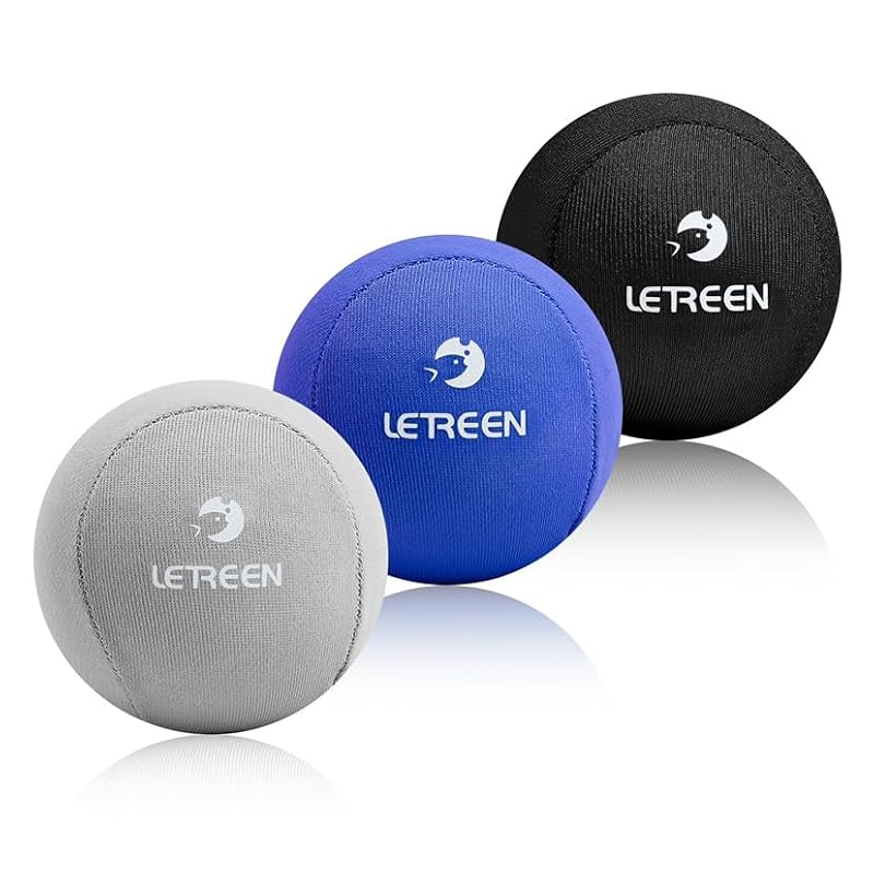 Tri-Density Stress Balls Set of 3 - Black, Sapphire Blue, Grey for Hand Therapy