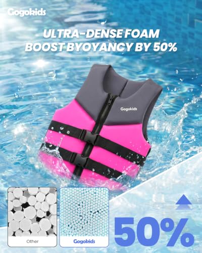 Gogokids Toddler Swim Vest Floaties - Size XL 50-90 lbs - Safety Certified Pool Float for Kids