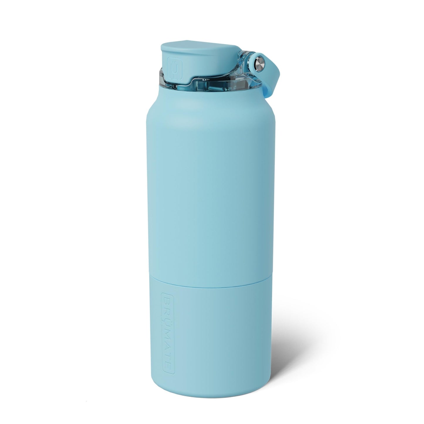 BrüMate Rise 35oz Water Bottle With 100% Leakproof Covered Silicone Straw | Insulated Stainless Steel Water Bottle With Removable Straw | Fast Flow | Soft Sip Silicone Spout | BPA-Free (Glacier)