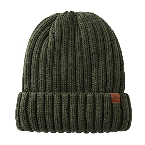 Home Prefer Mens Winter Hat Wool Fleece Lined Knit Beanie Hat Warm Stocking Caps