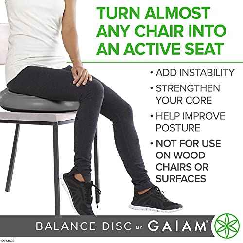 Gaiam Balance Disc Wobble Cushion Stability Core Trainer for Home or Office Desk Chair & Kids Alternative Classroom Sensory Wiggle Seat