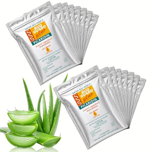 DEET-Free Insect Repellent Wipes - Picaridin, Vitamin E & Aloe, 16 Pack